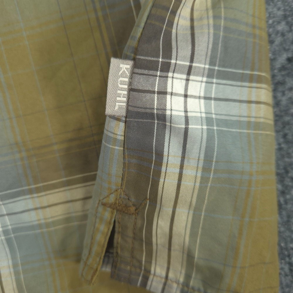 Kuhl Response Men's Shirt 2XL Olive Green Plaid Short Sleeve Button Front 7153 - Picture 5 of 11